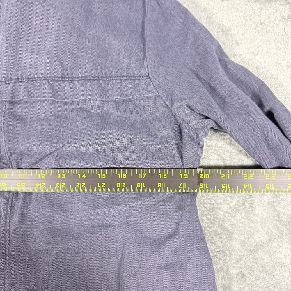 Free People Womens Small Longline Duster Jacket Purple Herringbone Utility Boho - Picture 6 of 8